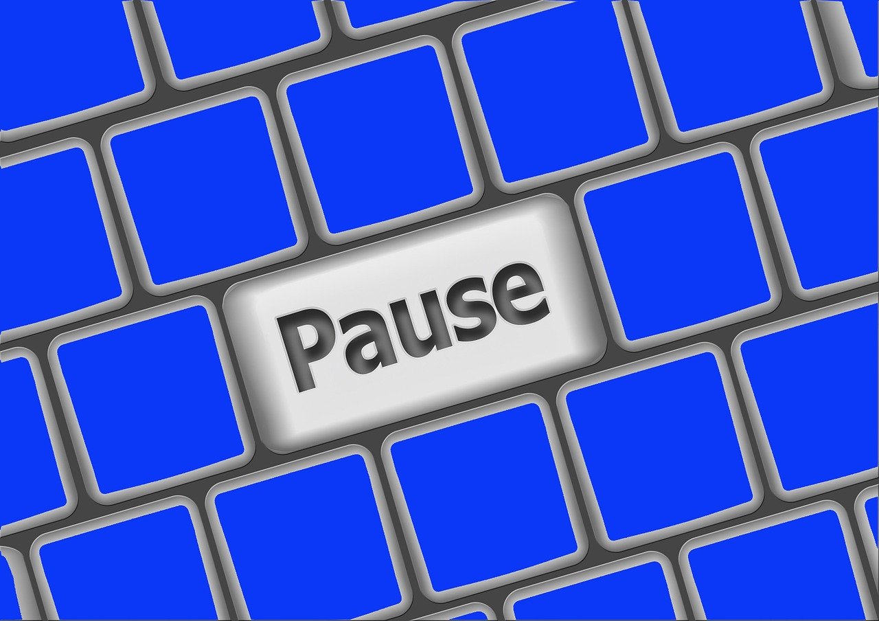 pause, break, stop, halt, keyboard, computer, button, pause button, keys, blue, blue keyboard, blue key, blue stop, pause, pause, pause, pause, pause